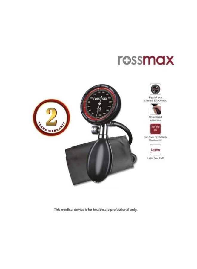 روزماكس جهاز قياس ضغط الدم Rossmax GD102 (طراز Palm) مع سوار خالٍ من اللاتكس (لون أسود)؛ يتميز بتصميم سويسري ومقياس ضغط موثوق مزود بآلية إبرة غير محدودة الدوران (Non-Stop Pin). - Image 4