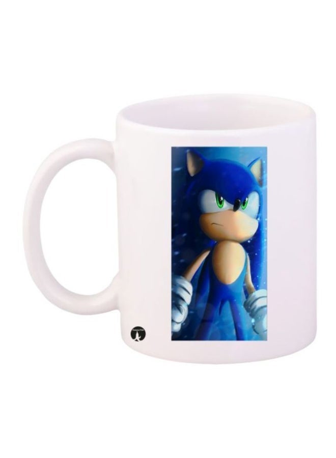 RYN Sonic Video Game Printed Mug White/Blue/Beige