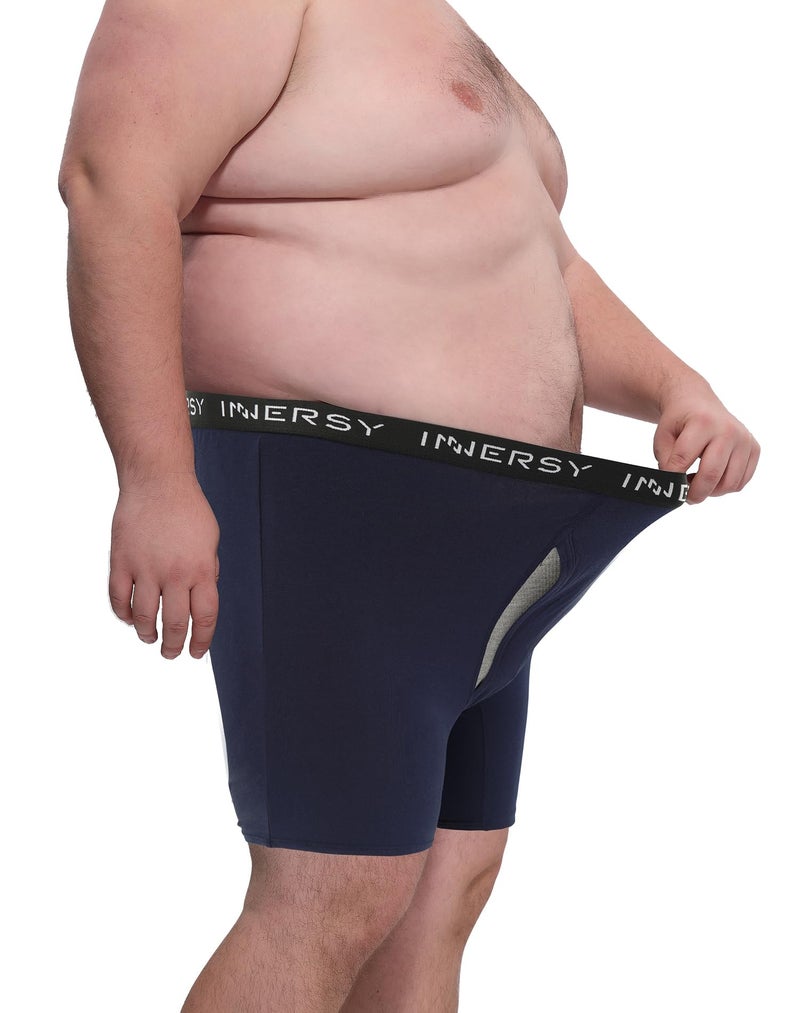 INNERSY Men's Big and Tall Boxer Briefs Cotton Moisture Wicking Underwear 4-Pack(Dark Retro, X-Large) - Image 3