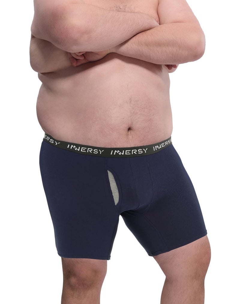 INNERSY Men's Big and Tall Boxer Briefs Cotton Moisture Wicking Underwear 4-Pack(Dark Retro, X-Large) - Image 2