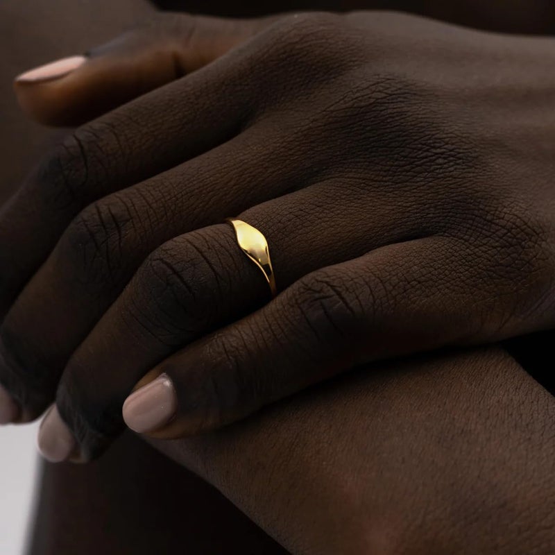 Hey Harper Gold Ring for Women - Gold Plated Stacking Waterproof & Sweatproof Jewerly Ring - Everday Non Tarnish Cute Fashion Circle Ring - Image 5