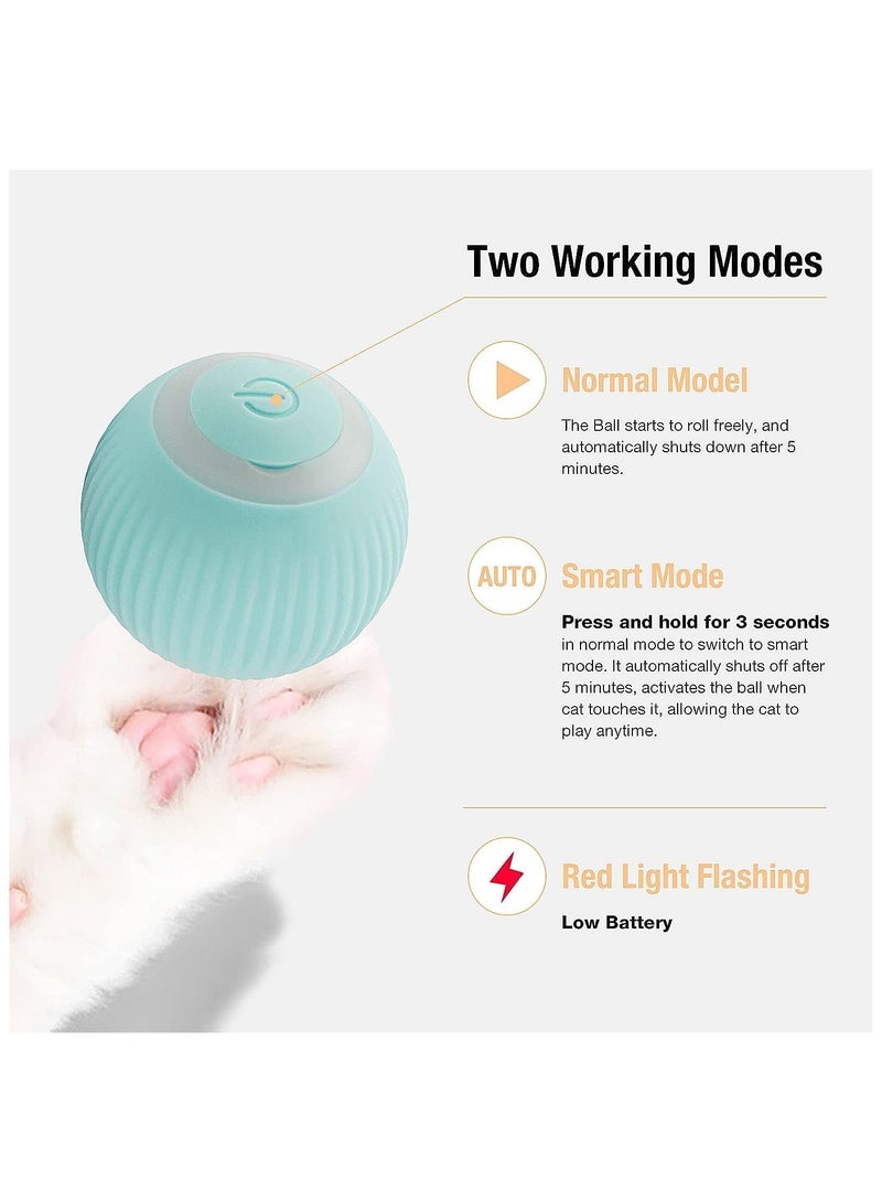 يوريفو لعبة قطط كرة تفاعلية ذكية دوارة هادئة للقطط المنزلية الكبيرة تدور 360 درجة ألعاب القطط الصغيرة كرة متحركة أوتوماتيكية ذكية قابلة للشحن عبر USB لعبة حيوانات أليفة هدية ممتعة للقطط - Image 2