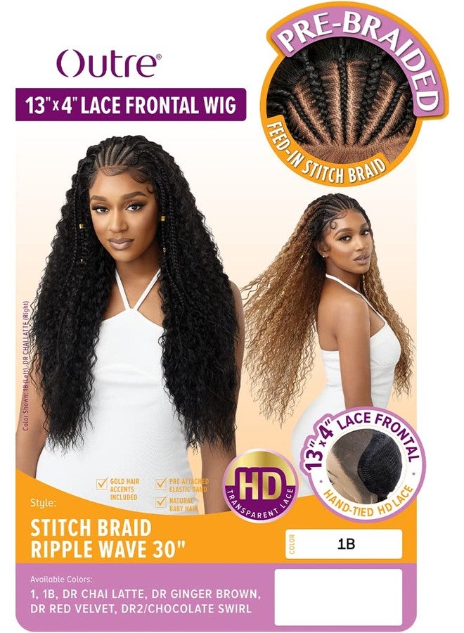 Outre 13x4 Hand Tied Lace Frontal Wig - STITCH BRAID RIPPLE WAVE 30" (1) - Image 2