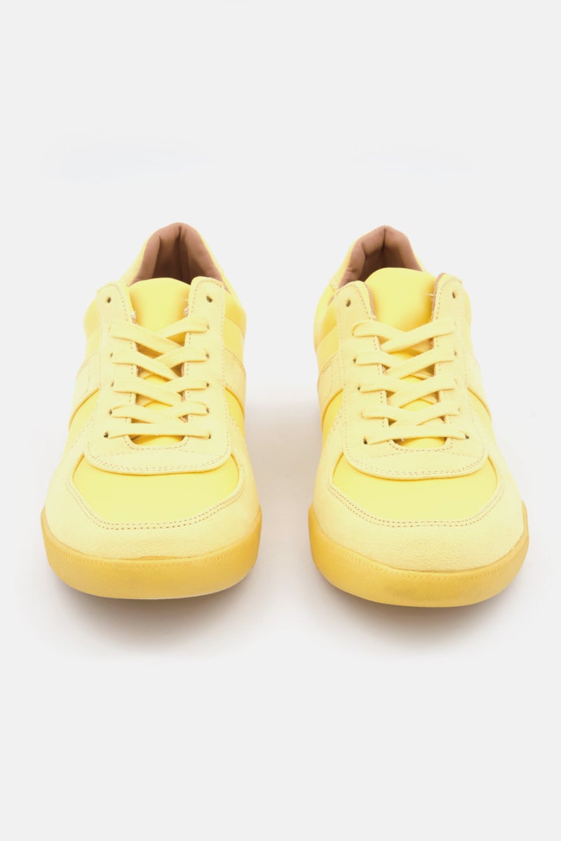 INC Men Harlan Medium Closed Toe Lace Up Casual Shoes, Yellow - Image 3