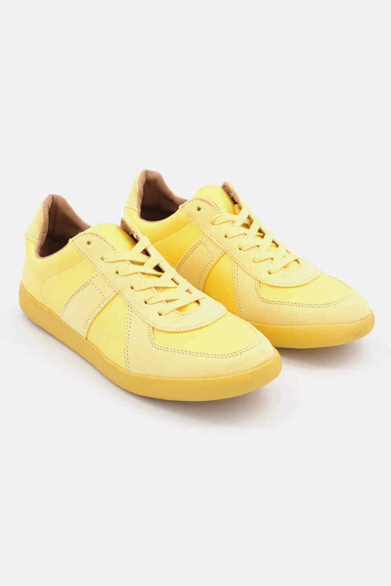 INC Men Harlan Medium Closed Toe Lace Up Casual Shoes, Yellow - Image 1