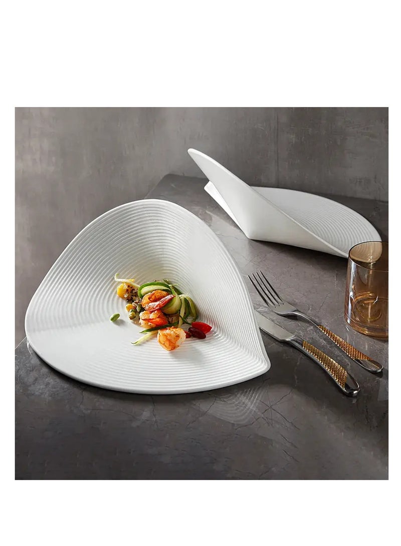 MAAC HOME MAAC Home  Folded Hemisphere Art Plate Elegant Durable and Classic design Perfect for Family Everyday Use, and Family Get- Together, Restaurant, Banquet and More - Image 2
