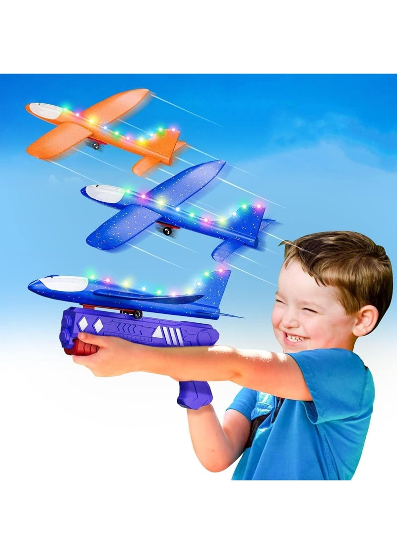 ARGT طائرة هليكوبتر فوم LED، لعبة طائرة تطلق 12.6" للأطفال، هدية لعبة خارجية للأولاد والبنات من 3-12 سنة، هدايا حفلات، طيران عالي السرعة، آمنة ومتينة، وضعان مع أضواء ليلية - Image 1