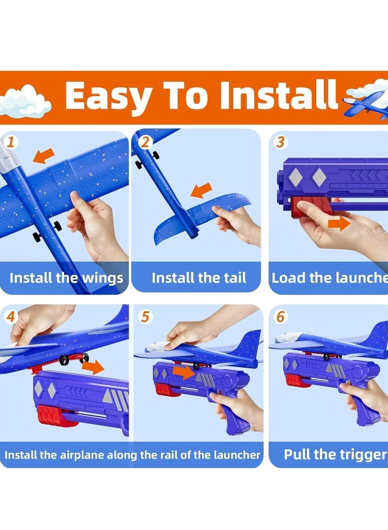 ARGT طائرة هليكوبتر فوم LED، لعبة طائرة تطلق 12.6" للأطفال، هدية لعبة خارجية للأولاد والبنات من 3-12 سنة، هدايا حفلات، طيران عالي السرعة، آمنة ومتينة، وضعان مع أضواء ليلية - Image 3