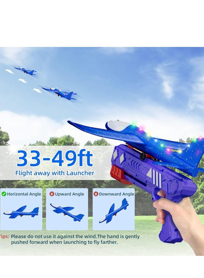 ARGT طائرة هليكوبتر فوم LED، لعبة طائرة تطلق 12.6" للأطفال، هدية لعبة خارجية للأولاد والبنات من 3-12 سنة، هدايا حفلات، طيران عالي السرعة، آمنة ومتينة، وضعان مع أضواء ليلية - Image 2