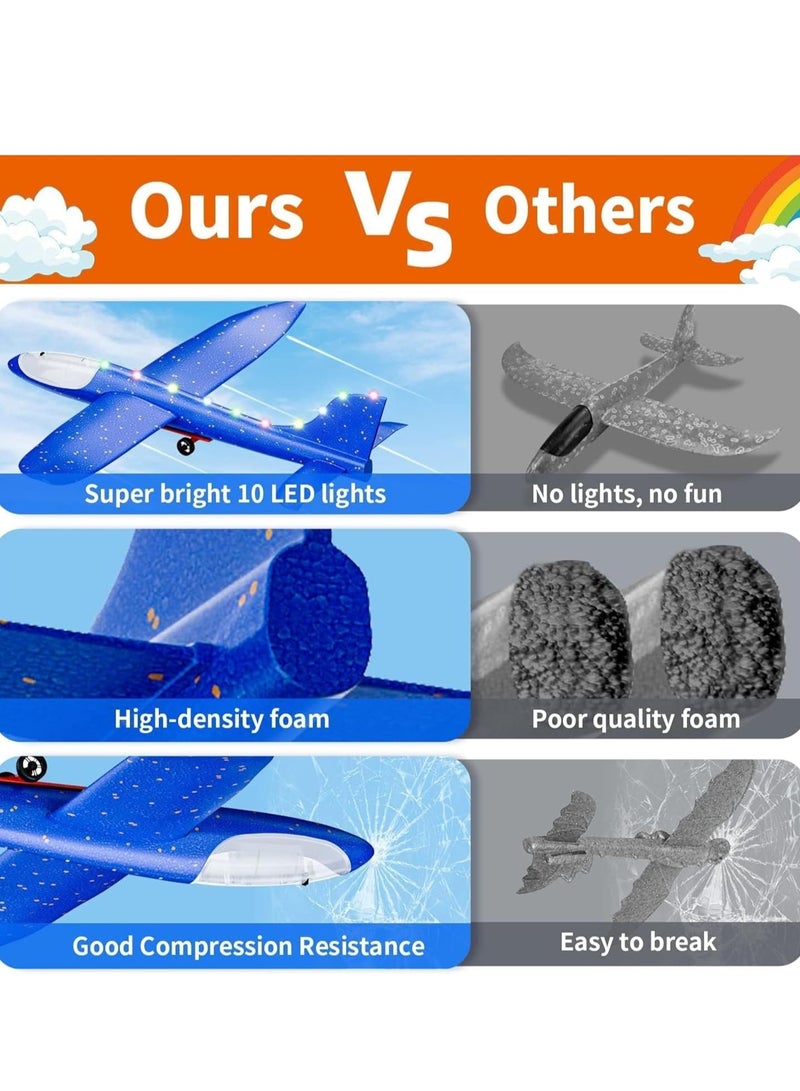ARGT طائرة هليكوبتر فوم LED، لعبة طائرة تطلق 12.6" للأطفال، هدية لعبة خارجية للأولاد والبنات من 3-12 سنة، هدايا حفلات، طيران عالي السرعة، آمنة ومتينة، وضعان مع أضواء ليلية - Image 4