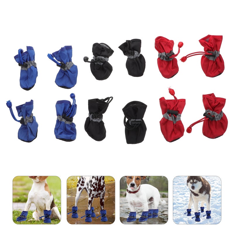 3 Sets of Pet Rainshoes Dog Boots Thickened Dog Rain Shoes Pet Supplies - Image 1