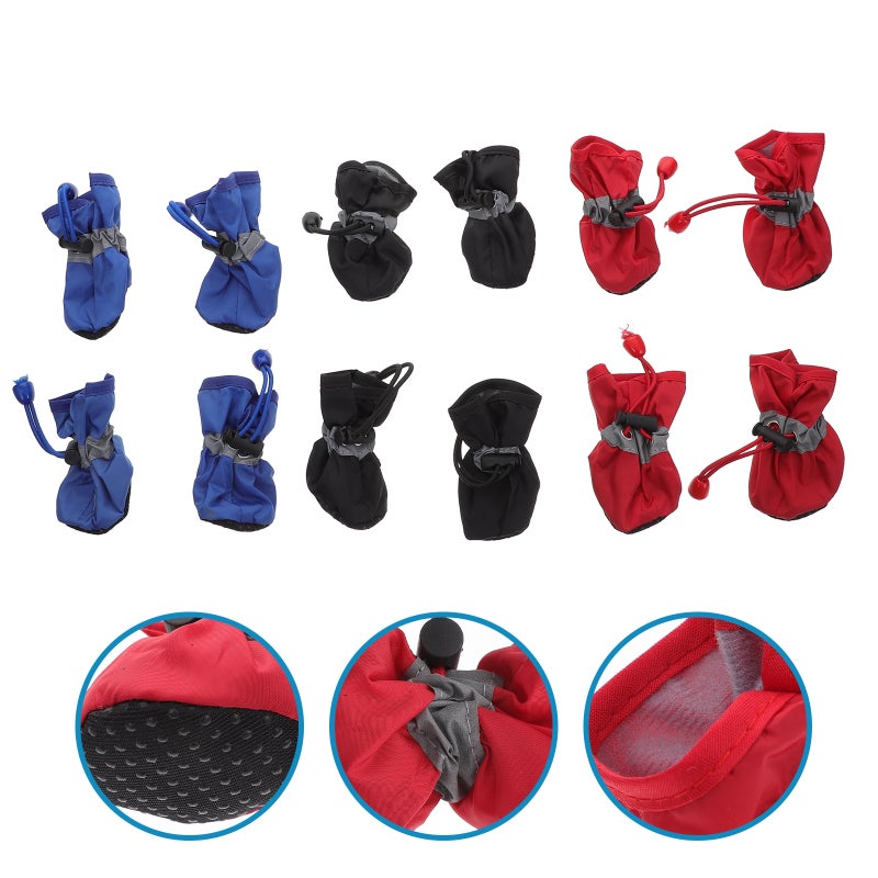 3 Sets of Pet Rainshoes Dog Boots Thickened Dog Rain Shoes Pet Supplies - Image 2