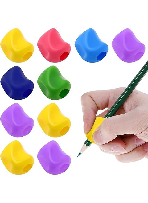 10 Pcs Pencil Grips Soft Silicone Pencil Holders Handwriting Posture Correction Finger Grip For Kids Universal Handwriting Corrector Grip For Preschoolers Writing Aid Ergonomic Writing Aid