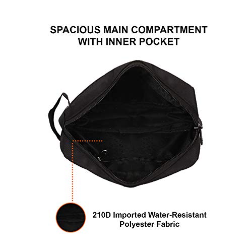 TRAVALATE Polyester Toiletry Travel Bags Makeup Shaving Kit Pouch For Men & Women, Single Part Multipurpose Kit Bag For Toiletrys - Black - Image 5