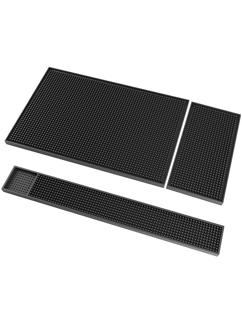 HomarKet 3Pcs Rubber Bar Service Spill Mat Coasters for Drinks Perfect for Prevent Furniture from Dirty Scratched in Home Kitchen Office Living Room Bar Use  - Image 1