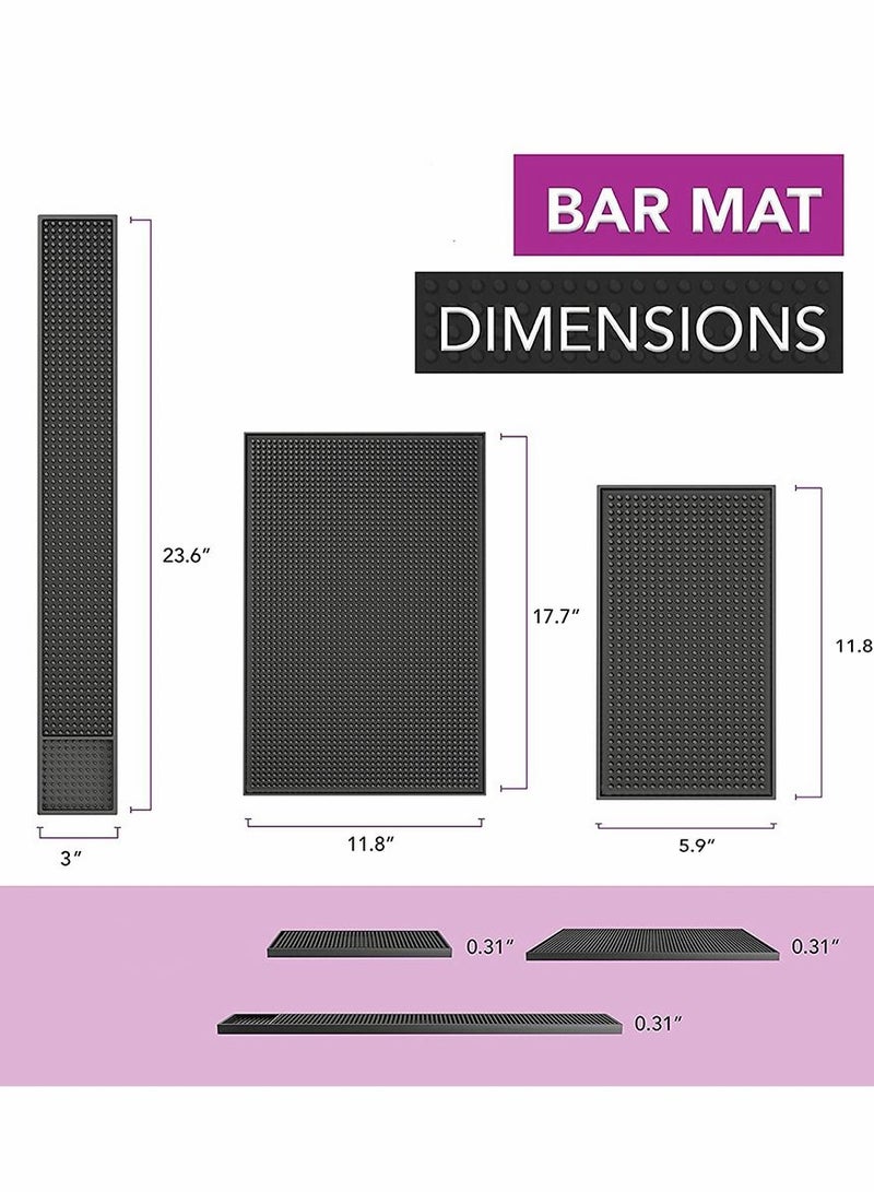 HomarKet 3Pcs Rubber Bar Service Spill Mat Coasters for Drinks Perfect for Prevent Furniture from Dirty Scratched in Home Kitchen Office Living Room Bar Use  - Image 2