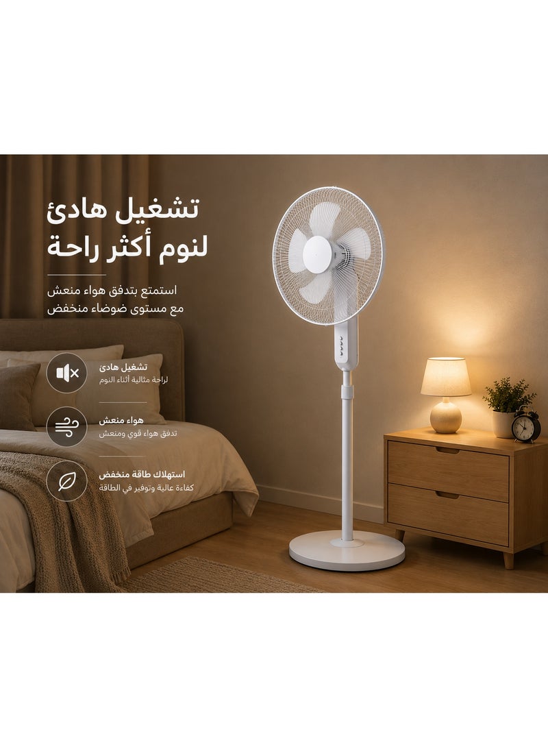 اوماها مروحة عمودية 16 بوصة بثلاث سرعات – تدفق هواء قوي وتشغيل هادئ وارتفاع قابل للتعديل - Image 3