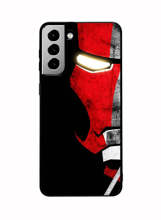 VR CREATIVE Protective Case Cover For Samsung Galaxy S21 FE 5G Half Face Iron Man Design Multicolour - Image 1