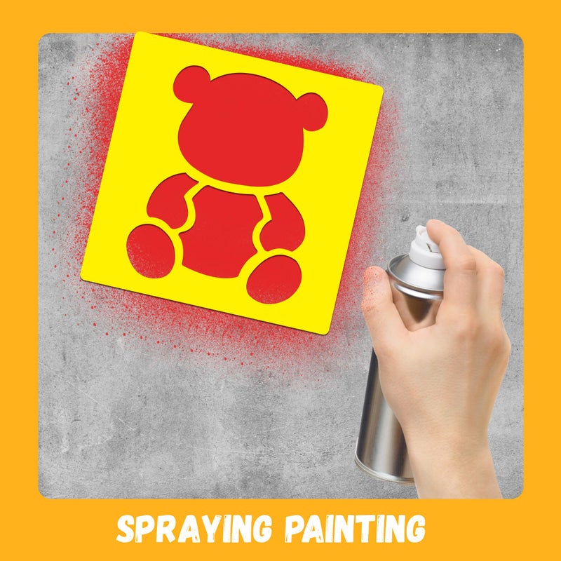 TMTECHJS 24 Piece Stencils for Kids Stencils for Painting Sidewalk Chalk Stencil Outdoor Garden Themed Stencil Kids Style Collection-5in - Image 4