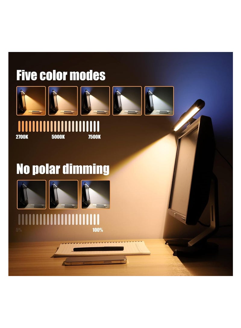 NNEWVANTE Monitor Light Bar, RGB Monitor Light Screen Light Bar, Dual Light USB Powered Monitor Lamp, LED Computer Light, No Glare, Touch Control, 3-Color Mode, PC Desk Lamps for Home Office  - Image 3