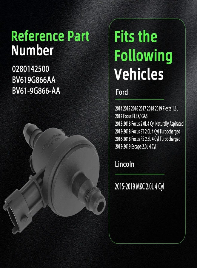 Ricmjend 0280142500 Vapor Canister Purge Valve Compatible with Ford Fiesta 1.6L 2014-2019 Focus 2.0L 2.3L Escape 2.0L Replaces# BV61-9G866-AA,BV619G866AA - Image 2