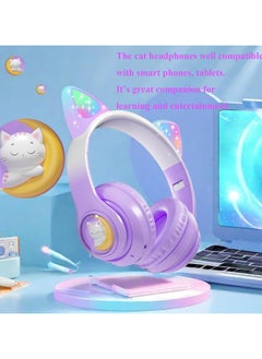General Wireless Kids Headphones with LED Light Up Cat Ears, Colour Changing Over-Ear Bluetooth Headphones with Microphone, Volume Control Foldable Bluetooth Cat Headphones for Kids/Girls/Schools  - Image 5