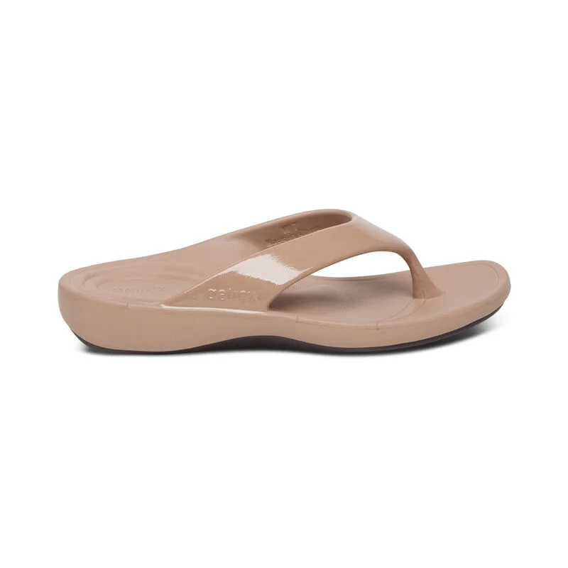 aetrex Maui Orthotic Women Flips Flop - Mocha