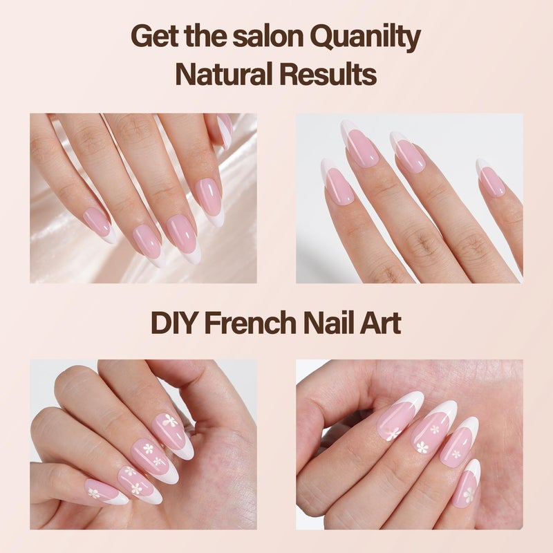 Vansiho French Gel Nail Tips, 150Pcs Medium Almond Gel Nail Tips, Pink Soft French Tips Press on Nails, Fake Nails for Nail Art DIY 15 Sizes - Image 4