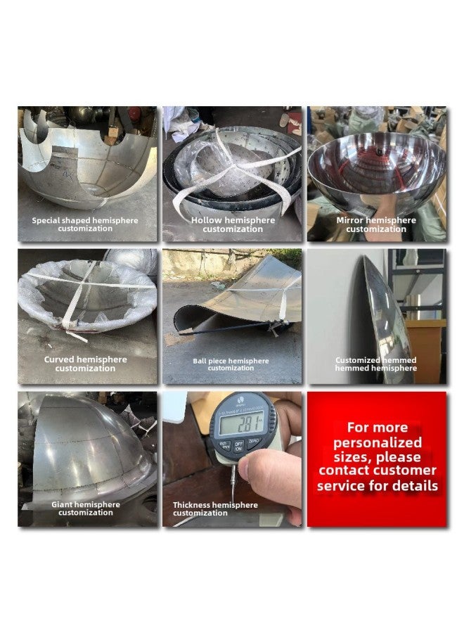 1mm Stainless Steel Hollow Semicircular Ball Mirror Wall Decoration Stainless Steel Hemispherical Tube Sealing Metal Semicircular Ball-Specifications:38*201 Stainless Steel*polished Mirror - Image 5