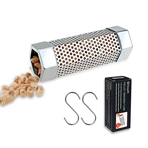 Kampfit Pellet Smoker Tube 6 Inches - Stainless Steel Perforated Wood Pellet Tube Smoker - for All Electric, Gas, Charcoal Grill or Smoker, Hot or Cold Smoking - Image 1
