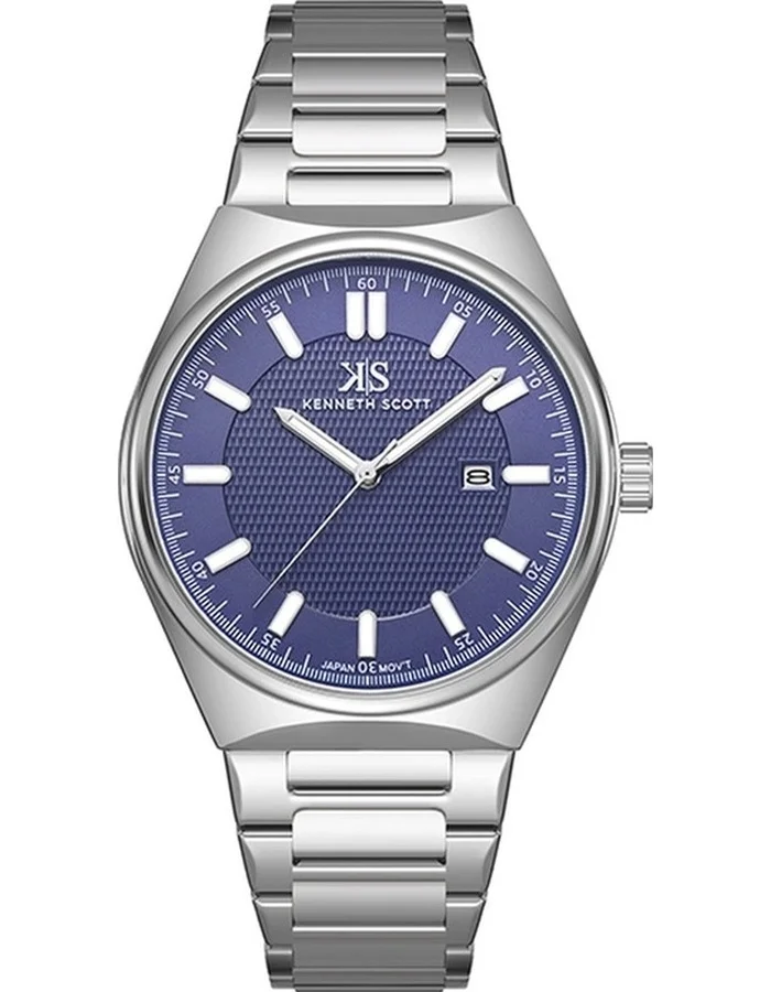 KENNETH SCOTT Men's Stainless Steel Analog Watch K24016-SBSN - 42 mm