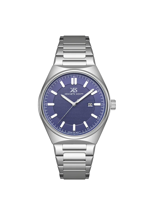 KENNETH SCOTT Men's Blue  Dial Analog Watch - K24016-SBSN