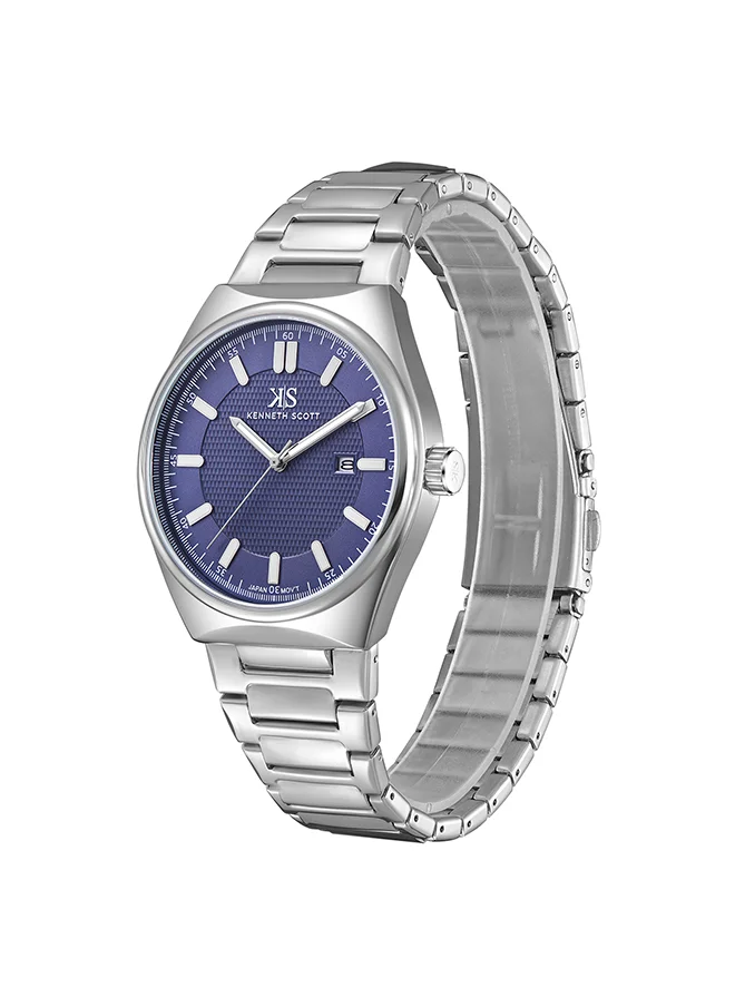 KENNETH SCOTT Men's Blue  Dial Analog Watch - K24016-SBSN