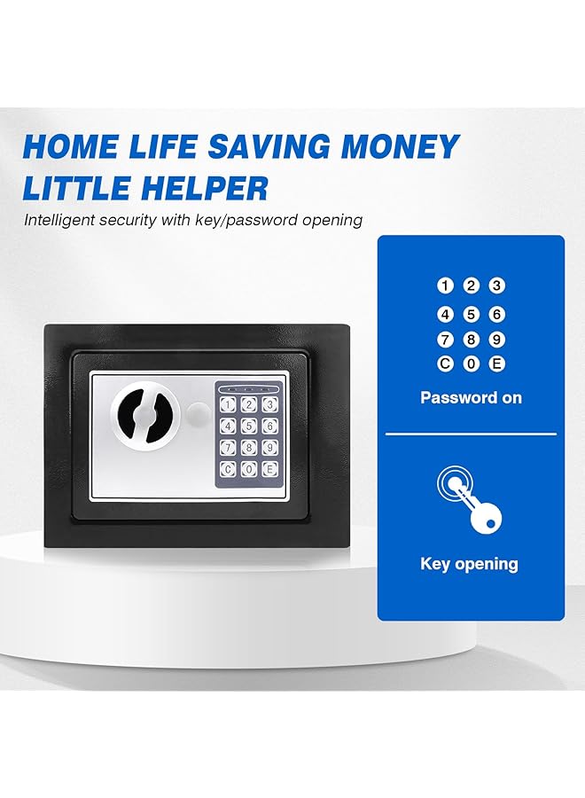 erorex Safe Box For Home Security Electronic Money Box With Digital Keypad And Keys Small Safe Lock Box Steel Construction 4.6L Cash Box Money Jewelry Document Safe 23 X 17 X 17 Cm Black - Image 5