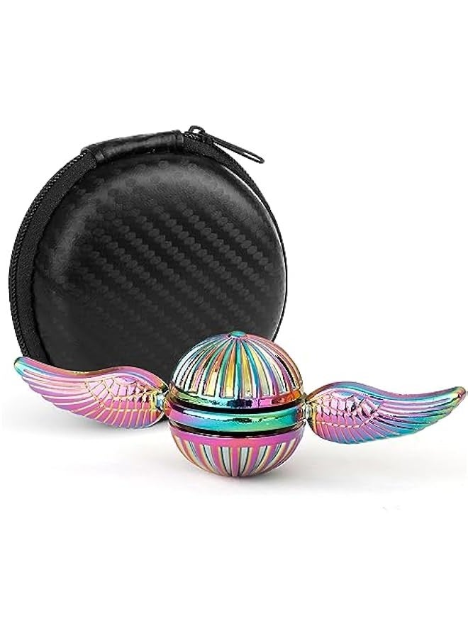 Hand Fidget Spinner Toy for Kids Adults, Rainbow Metal Sensory Ball Orb Toy for Boys Gilrs, Gift for Anxiety Stress Relief, Quiet Desk Toys Decoration for School Home Office  - Image 1