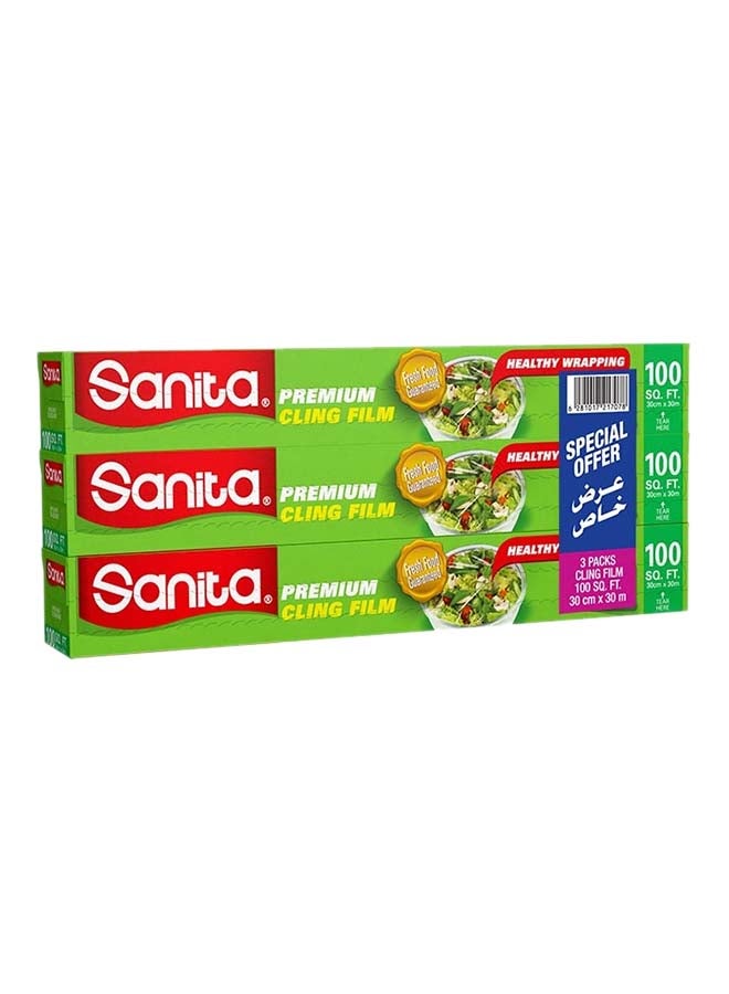 3 Piece Premium Cling Film Clear