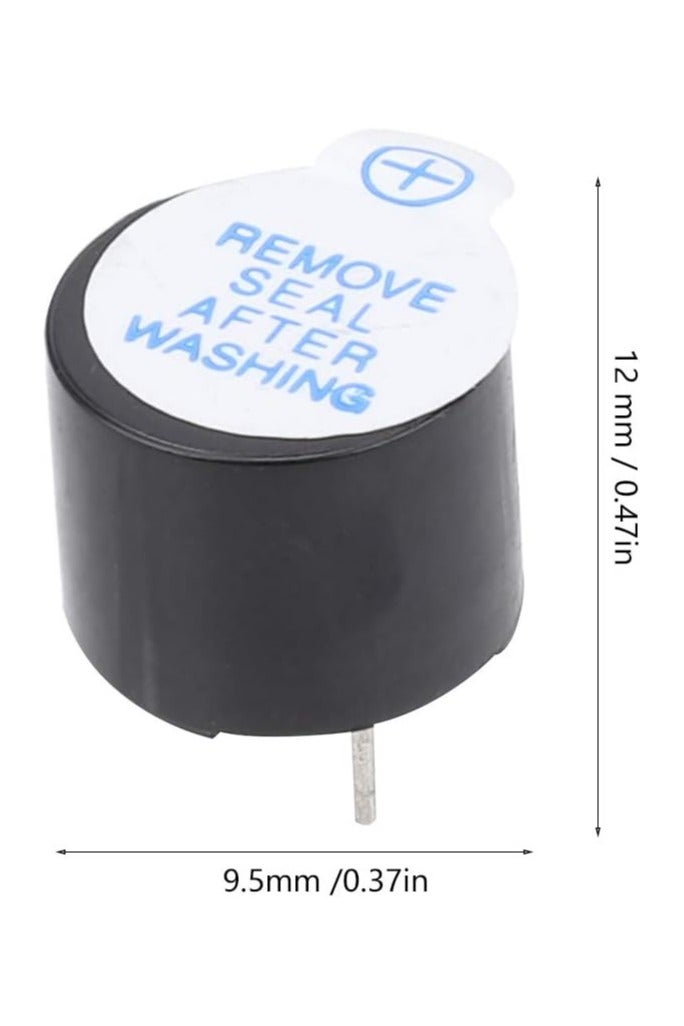 5-Pieces Buzzer 5VDC, Long Continuous Beep Tone 12*9.5mm Mini Active Buzzer - Image 3