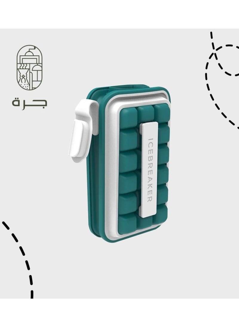 Jarrah Ice Cube Tray with Pop-Out Design Light Green BPA-Free Compact Portable Mold - Image 1