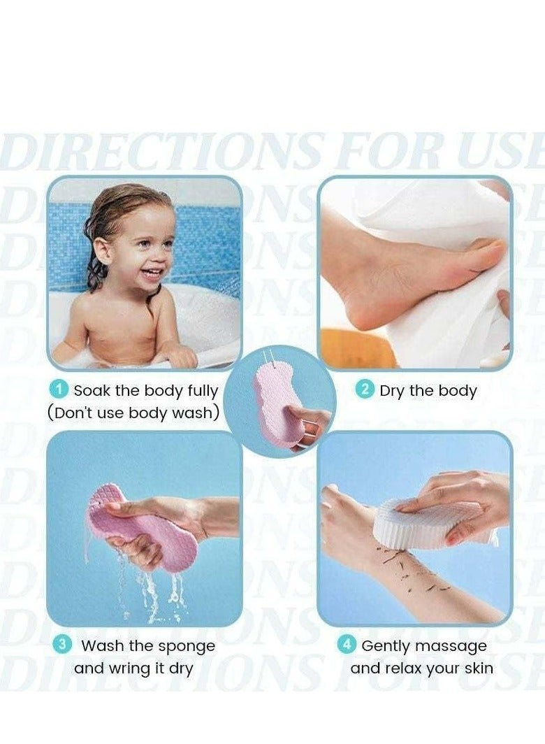 إسكدنيا 2/4 عبوة إسفنجات تقشير سحرية للحمام - إسفنجة سحرية للبشرة، مقشر للبشرة الميتة للجسم (رمادي + وردي). - Image 5