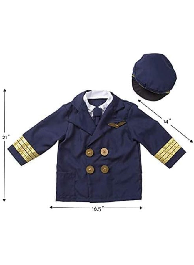 Baby Kids Pilot Costume for Kids Boys, Pretend Dress up Role Play Set 3-8 Years - Image 4
