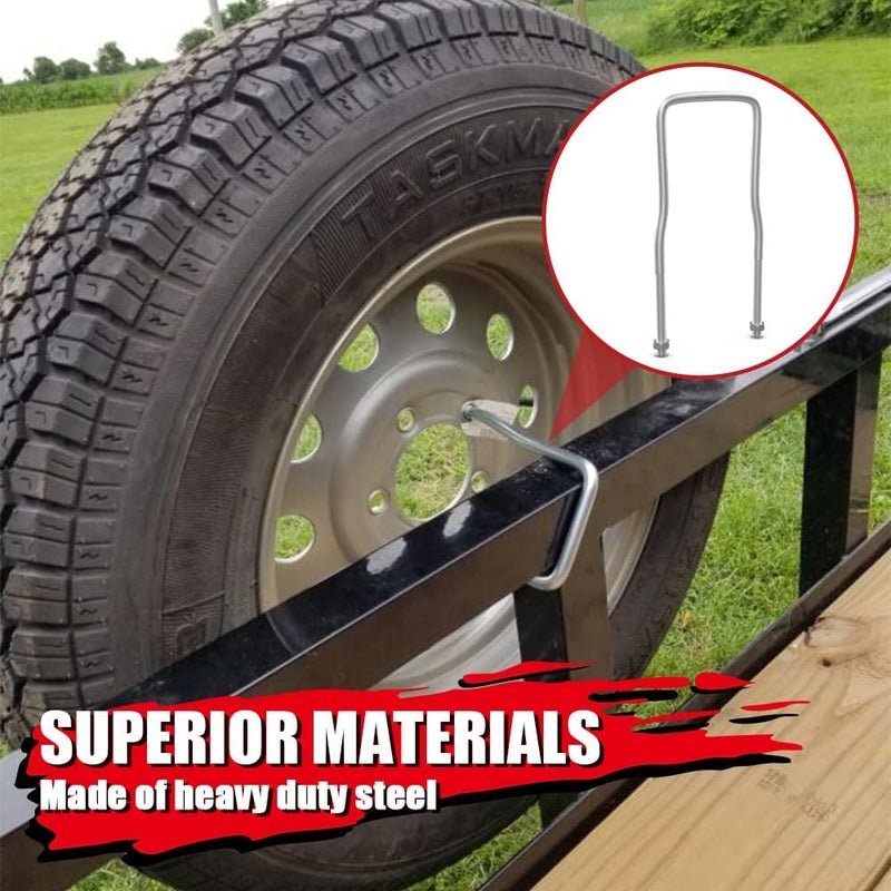 ELITEWILL Spare Tire Carrier Zinc Plated U-Bolt Holder Bracket Side Mount for 4 or 5 Lug - Image 2