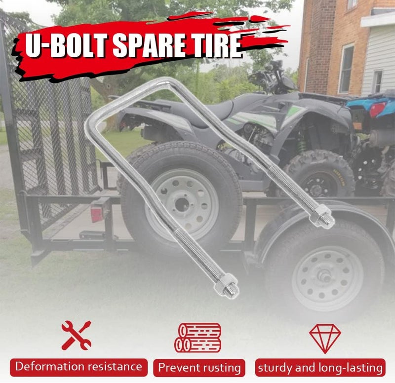 ELITEWILL Spare Tire Carrier Zinc Plated U-Bolt Holder Bracket Side Mount for 4 or 5 Lug - Image 4