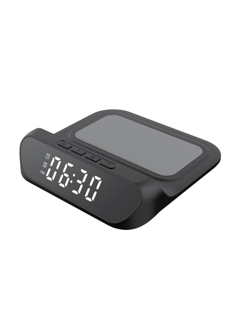 general Alarm Clock with Fast Wireless Charging Station for iPhone 16/15/14/13/12 All Series   Samsung/Huawei/Xiaomi（Black） - Image 3