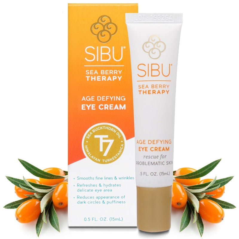 sibu AgeDefying Eye Cream Made with Premium Himalayan Sea Buckthorn  Hyaluronic Acid 05 oz  Smooths Eye Wrinkles  Reduces Puffiness