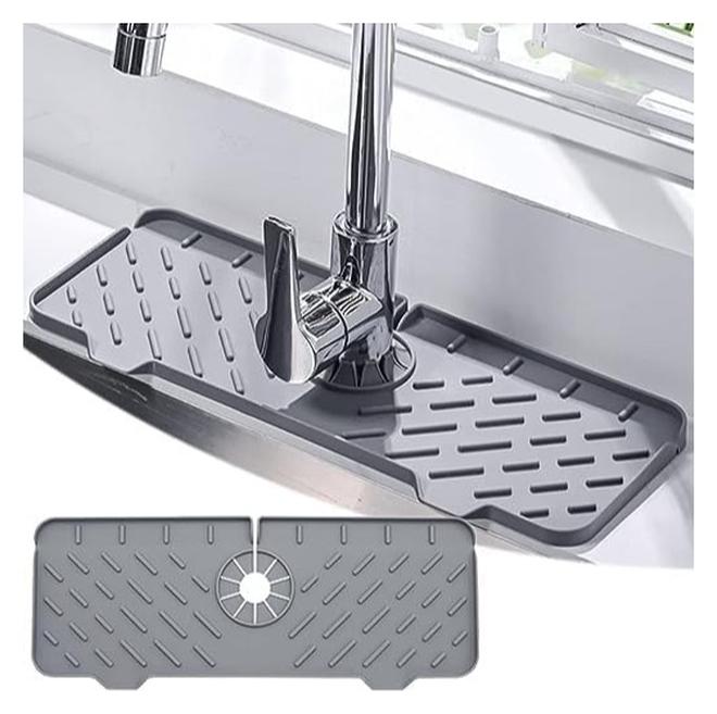 Spaceshoop 1 Pc of Silicone Faucet Handle Drip Catcher Tray Kitchen Sink Faucet Splash Guard Silicone Tap Drip Tray - Image 1
