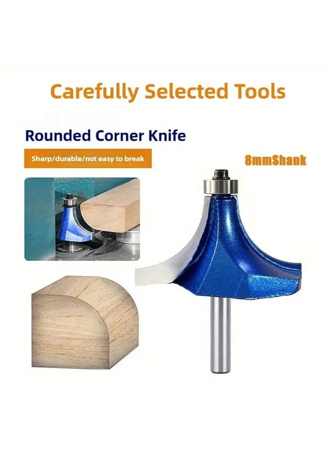 8x53mm Heavy Duty Tungsten Steel Woodworking Milling Cutter 8mm Shank Multi Functional Round Chamfer R Angle Arc Cutter Head - Image 2