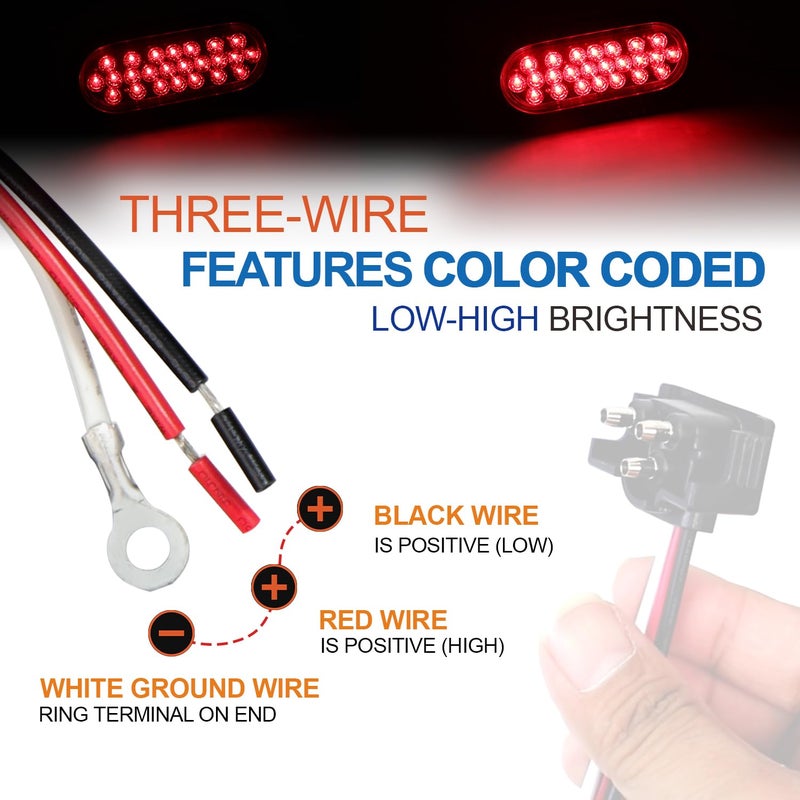 Ledvillage 20X Truck Trailer Molded 3 Prong Pin Pigtail Harness Plug 3-Wire Right Angle for Stop Turn Tail Brake Backup Light - Image 4