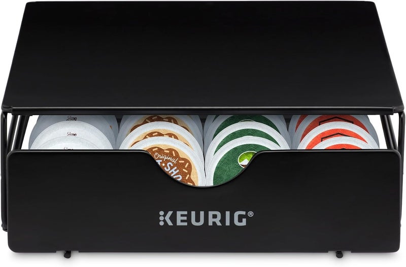 Keurig Slim Non-Rolling Storage Drawer, Coffee Pod Storage, Holds up to 24 K-Cup Pods, Black, Storage Drawer - 24ct, 9.2 x 3.3 x 12.2 inches - Image 1