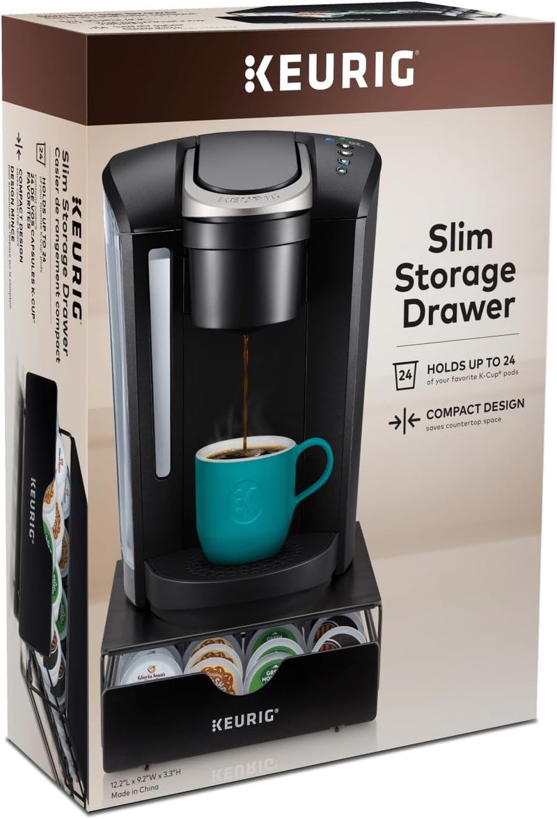 Keurig Slim Non-Rolling Storage Drawer, Coffee Pod Storage, Holds up to 24 K-Cup Pods, Black, Storage Drawer - 24ct, 9.2 x 3.3 x 12.2 inches - Image 5