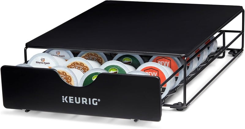 Keurig Slim Non-Rolling Storage Drawer, Coffee Pod Storage, Holds up to 24 K-Cup Pods, Black, Storage Drawer - 24ct, 9.2 x 3.3 x 12.2 inches - Image 2
